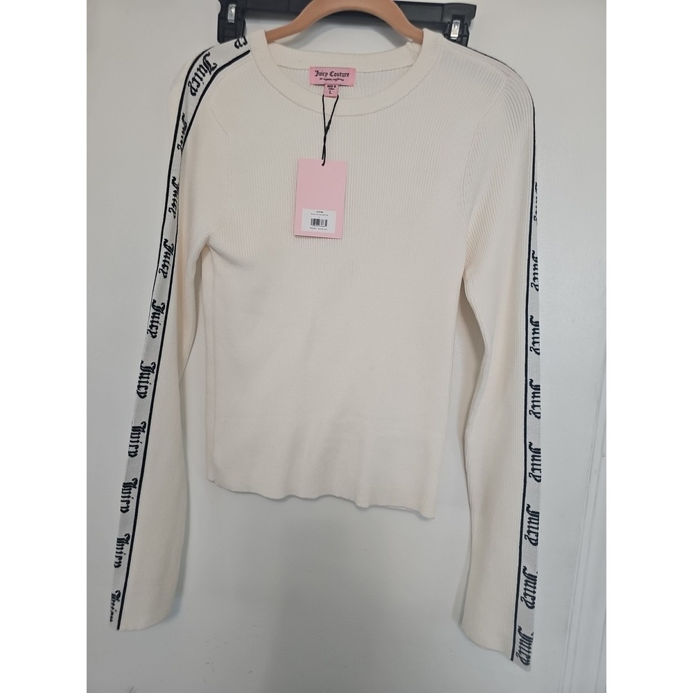 New with Tag Juicy Couture Women Crewneck Long Sleeve Shirt Sweater Size Large